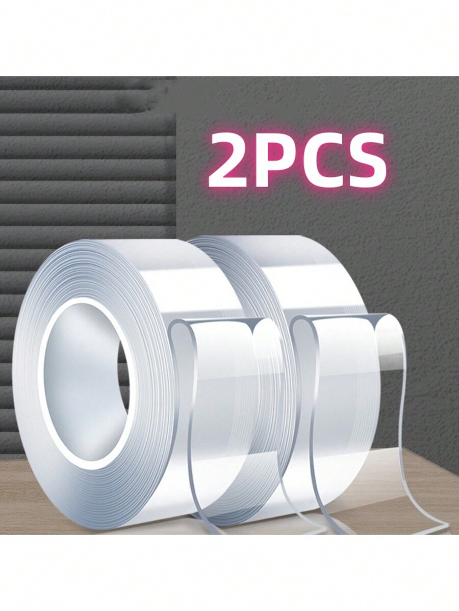 2pcs HeavyDuty DoubleSided Tape, Reusable & Washable, No Residue