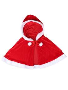 1pc Christmas Christmas Red Hooded Canary Cape,Christmas Outfit Women,Red Dress