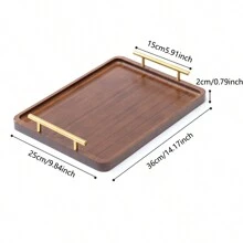 1 Piece Minimalist Wooden Kitchen & Home Storage Tray - Coffee Brown - View 15