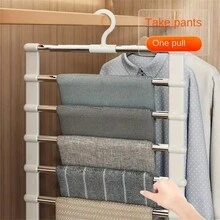 2 Móc treo quần bằng thép không gỉ có thể gấp gọn - Tổ chức tủ quần áo tiết kiệm không gian cho quần jean, quần bó, quần thường ngày, Cấu trúc kim loại bền, Giải pháp lưu trữ đa năng, Lý tưởng cho gia đình và sử dụng bán lẻ - Nhiều màu - Xem 2