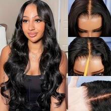 13x4 Body Wave Wear And Go Glueless Wig Bye Bye Knots Lace Wig Wear And Go Glueless Wigs Human Hair Pre Plucked Pre Cut For Beginners Body Wave Lace Front Human Hair Wigs For Women Natural Black Wig 250% - 黑色 - 查看 2