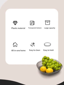 1 pieza Frutero para decoración del hogar, bandeja de postres para la sala de estar, plato para frutas de gran capacidad, de diseño de alta gama y de bajo peso con drenaje - Multicolor - Ver 5