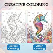 Ocean Wonders Coloring Book For Adults - 30 Page Drawing Book For Art Therapy, Relaxation & Stress Relief – Large Size, Single-Sided Prints, Spiral Bound - Perfect Christmas & Birthday Gift Back To School,Mother's Day,Mom's Gift,Back To School,School Supplies