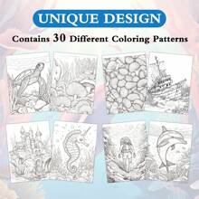Ocean Wonders Coloring Book For Adults - 30 Page Drawing Book For Art Therapy, Relaxation & Stress Relief – Large Size, Single-Sided Prints, Spiral Bound - Perfect Christmas & Birthday Gift Back To School,Mother's Day,Mom's Gift,Back To School,School Supplies