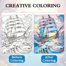 Ocean Wonders Coloring Book For Adults - 30 Page Drawing Book For Art Therapy, Relaxation & Stress Relief – Large Size, Single-Sided Prints, Spiral Bound - Perfect Christmas & Birthday Gift Back To School,Mother's Day,Mom's Gift,Back To School,School Supplies