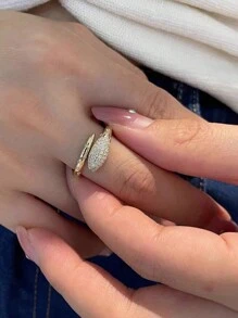 1pc Elegant INS Style 18K Gold Plated 925 Sterling Silver Cubic Zirconia Snake Ring, Adjustable For Women, Suitable For Daily Wear, Festival & Party, Jewelry Gift - Gold - View 2