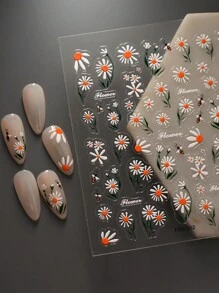 1张5D雏菊美甲贴纸，天使丘比特图案，自粘滑块，DIY指甲油美甲贴纸 - 彩色 - 查看 1