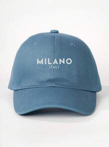1 pièce Casquette de baseball brodée Milano pour femmes, chapeau décontracté réglable avec protection contre le soleil pour l'extérieur, les voyages, la plage, les vacances, également adapté pour les hommes, style Y2K