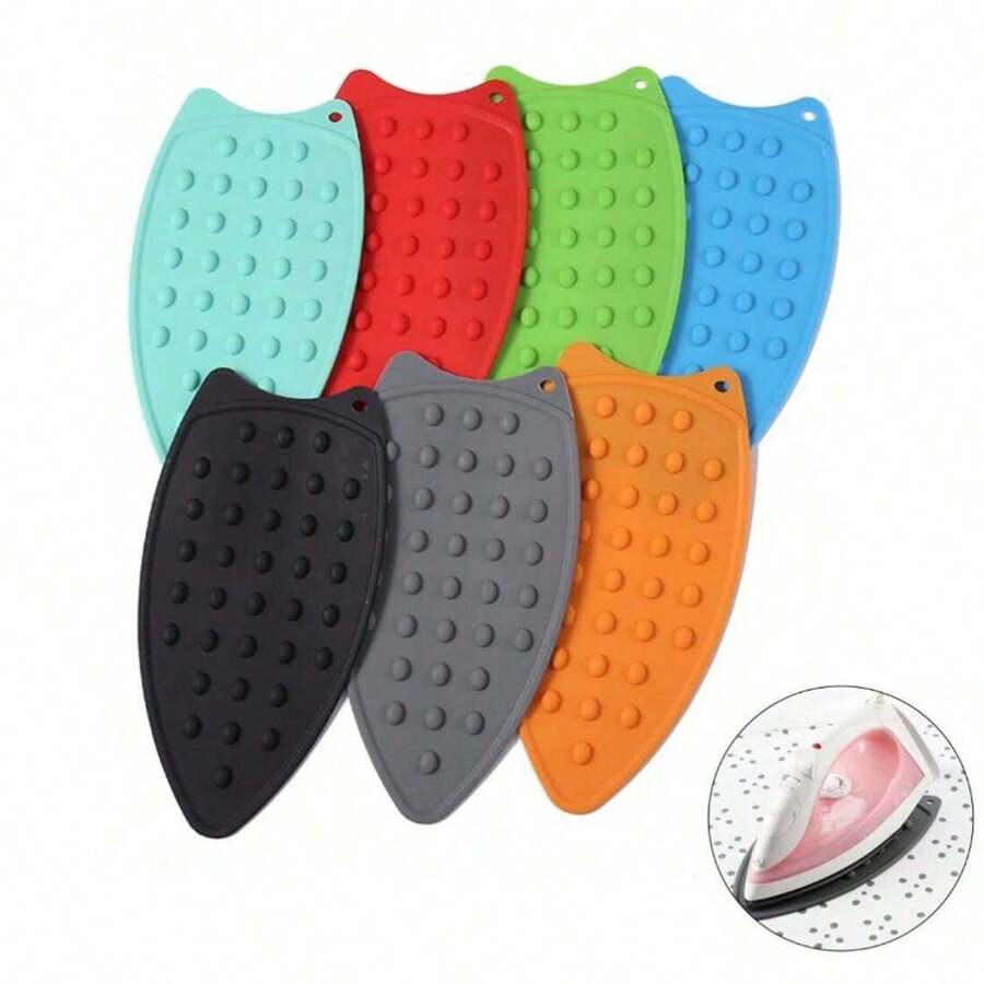 1pc Multi-Color Multipurpose Silicone Iron Resting Mat, Heat-Resistant Silicone Iron Pad For Flat Irons & Ironing Boards