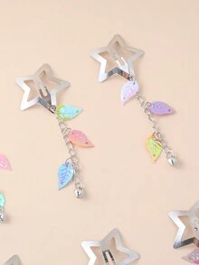 8/10 chiếc kẹp tóc tua rua hình ngũ giác nhiều màu sắc cho trẻ em, mặt dây chuyền, kẹp tóc hai bên, phụ kiện tóc cho bé gái, trang trí tóc hàng ngày, giản dị - Nhiều màu - Xem 9