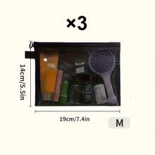 3pcs Portable Multi-Size Mesh Pouches, Smooth Touch Toiletry Bags, See-Through Cosmetic Bags, Suitable For Travel & Camping, 3 Different Sizes Available, Essential For Daily Use