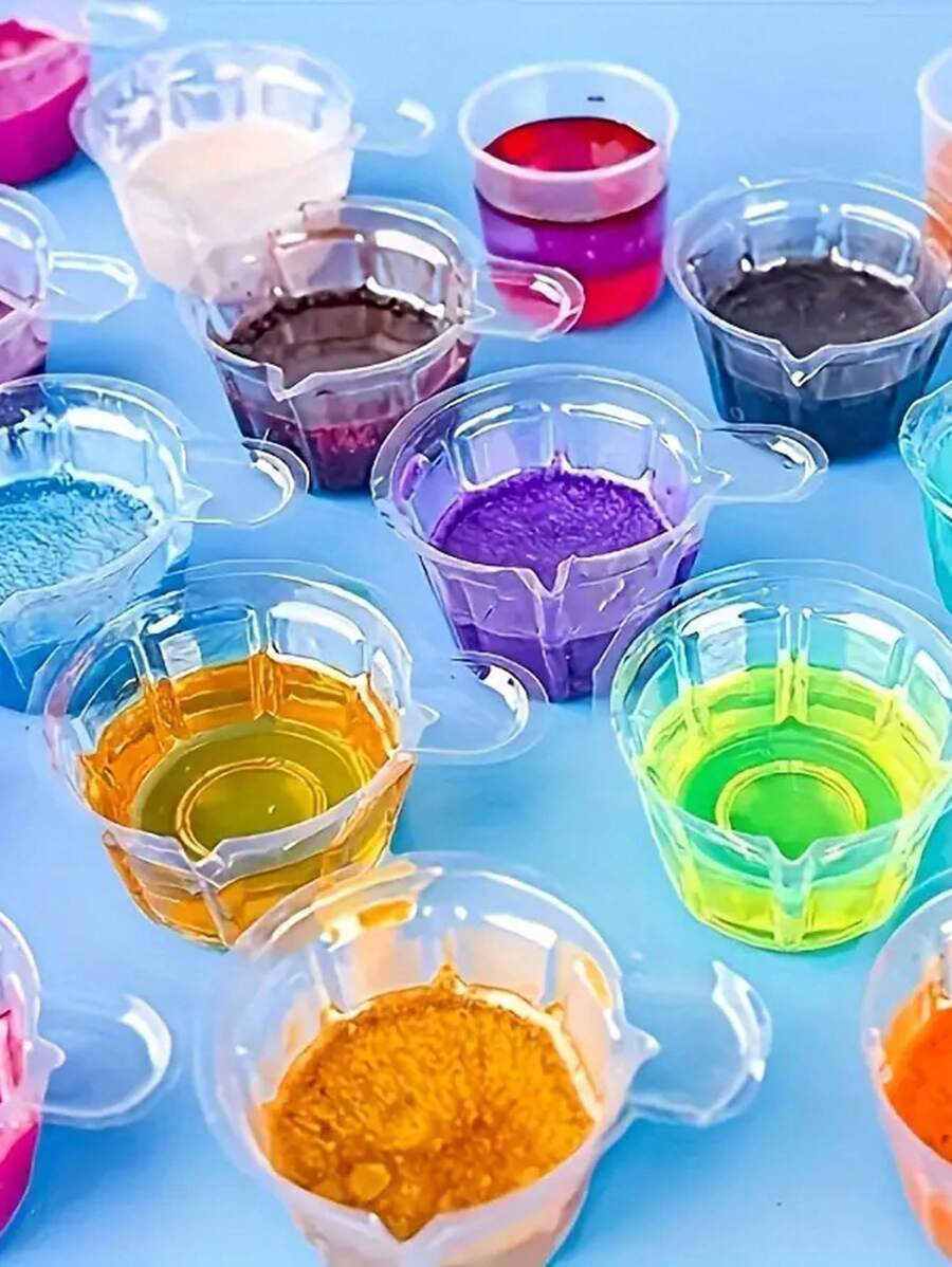 50 chiếc cốc keo trong suốt 1,35oz cốc nhựa cốc sơn hộp đựng hỗn hợp tự làm cốc trộn cho công cụ đổ nhựa tự làm công cụ đúc công cụ vẽ tranh nghệ thuật - Nhiều màu - Xem 1