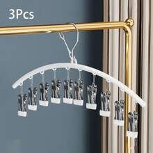 1/3 件 10 夹多功能浸涂层防滑衣夹、洗衣夹、无缝塑料袜子晾衣架、带多个夹子的衣架 - 彩色 - 查看 10