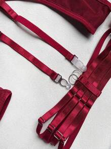 Conjunto de ropa interior sexy de mujer de malla transparente