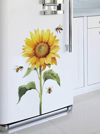 1 件 3D 向日葵和蝴蝶墙贴，自粘 PVC 贴花，适用于家庭、卧室、客厅、浴室、美丽的节日装饰、感恩节装饰、贴纸、墙贴花、乙烯基贴花，用于家庭装饰、春季装饰品，让您的家焕然一新，Rama 装饰贴纸礼物生日毕业