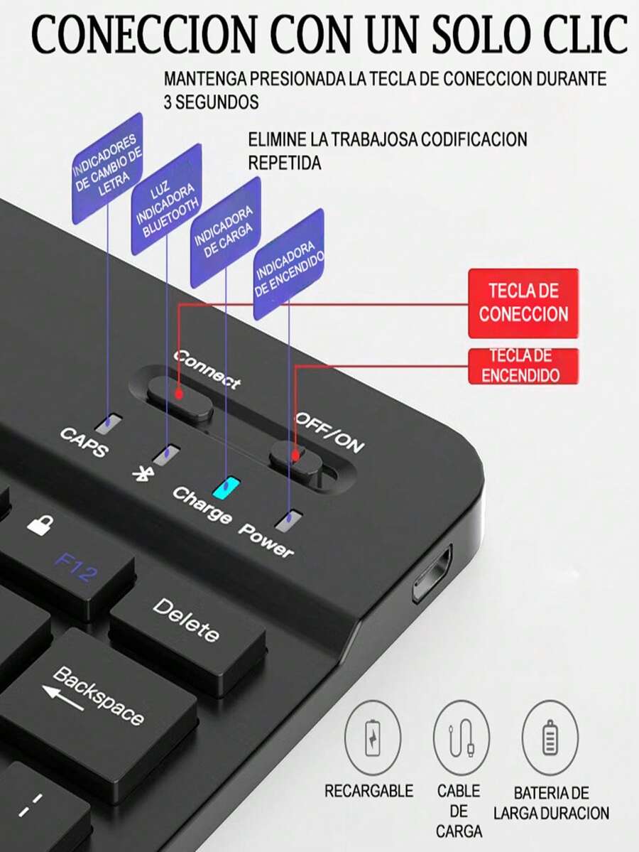 Ultralight Bluetooth Wireless Keyboard, Compatible With Cell Phones
