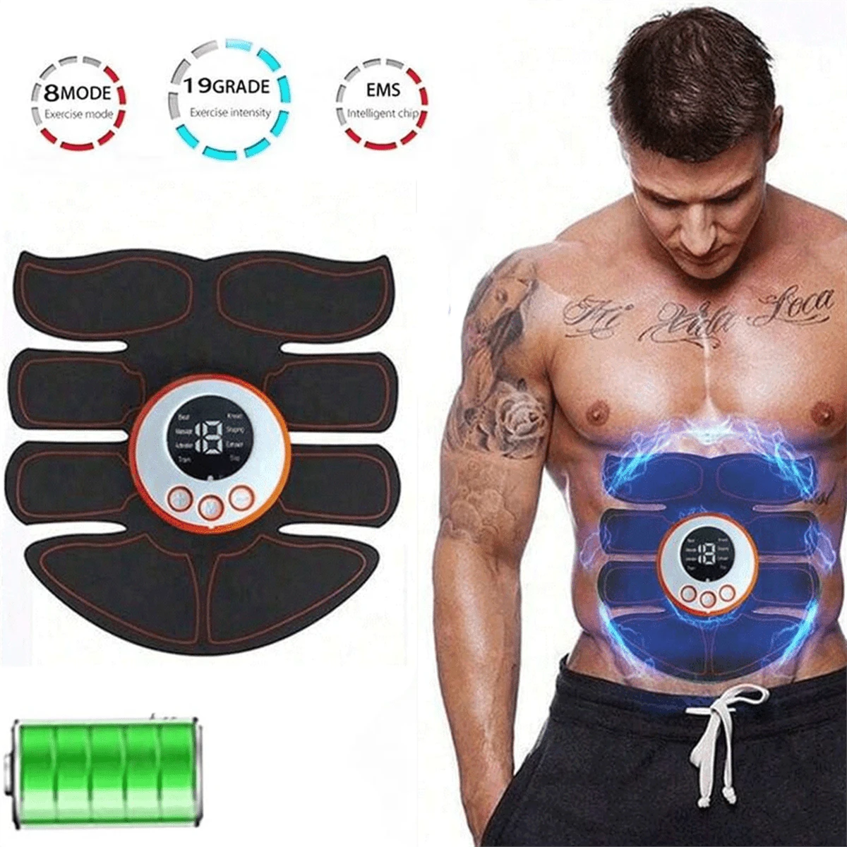 EMS Abdominal Muscle Stimulator Fitness ABS Arm Training Patches Muscle