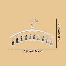 1/3 件 10 夹多功能浸涂层防滑衣夹、洗衣夹、无缝塑料袜子晾衣架、带多个夹子的衣架 - 彩色 - 查看 3