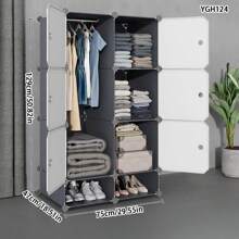 Easy-To-Assemble Wardrobe Closet, Sturdy & Durable Home Bedroom Organizer Storage Cabinet For Rental Room/Dorm, Small Storage Armoire