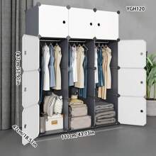Easy-To-Assemble Wardrobe Closet, Sturdy & Durable Home Bedroom Organizer Storage Cabinet For Rental Room/Dorm, Small Storage Armoire