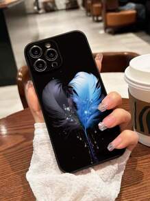 2pcs Feather Printed Shock-Proof Soft Phone Case Compatible With IPhone 16/16 Pro/16 Pro Max/16 Plus, IPhone 15 XR /7/8, IPhone 15 Pro Max, 13 Pro Max, 14 Pro Max, 13, 14, 11, 12 Pro Max, 14, 11, 12 Plus, Redmi Phones