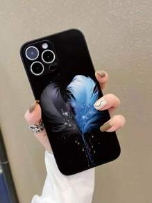 2pcs Feather Printed Shock-Proof Soft Phone Case Compatible With IPhone 16/16 Pro/16 Pro Max/16 Plus, IPhone 15 XR /7/8, IPhone 15 Pro Max, 13 Pro Max, 14 Pro Max, 13, 14, 11, 12 Pro Max, 14, 11, 12 Plus, Redmi Phones
