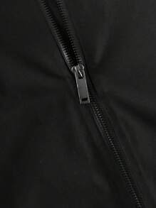 Men's Letter Print Casual Rave Baseball Jacket, Zipper Up Long Sleeve Outerwear, For Spring And Autumn