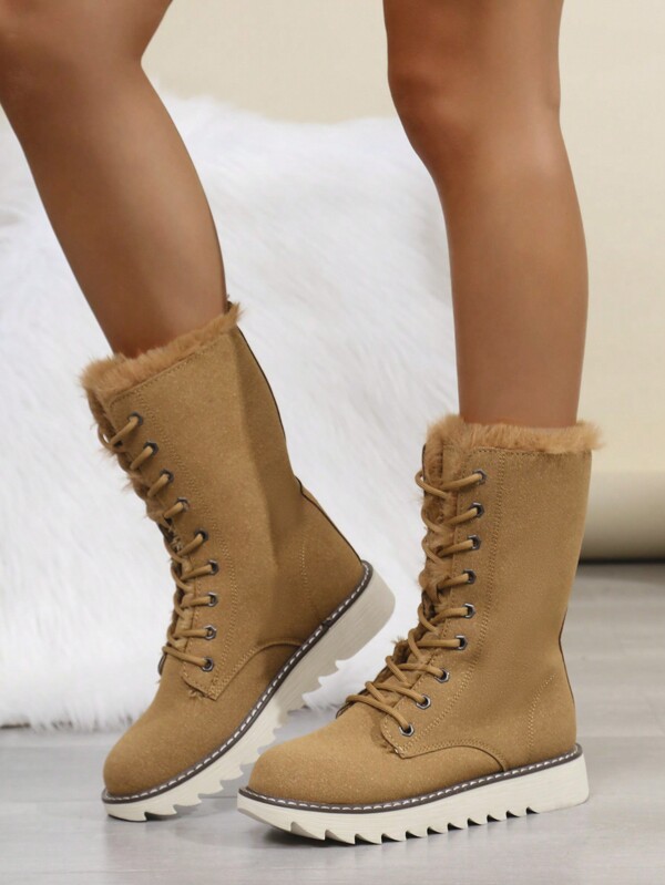 New Arrival Fashion Thick-Soled Waterproof Warm Vintage Exported Women Fur Snow Boots