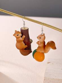 1 chiếc bông tai mặt dây chuyền hình con sóc sáng tạo, quà tặng cho phụ nữ - Nhiều màu - Xem 11