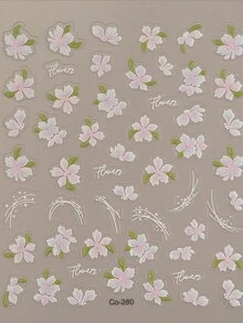 1 件装 5D 指甲贴纸 白木兰优雅五瓣花指甲贴纸婚礼设计装饰指甲贴纸 DIY - 彩色 - 查看 4