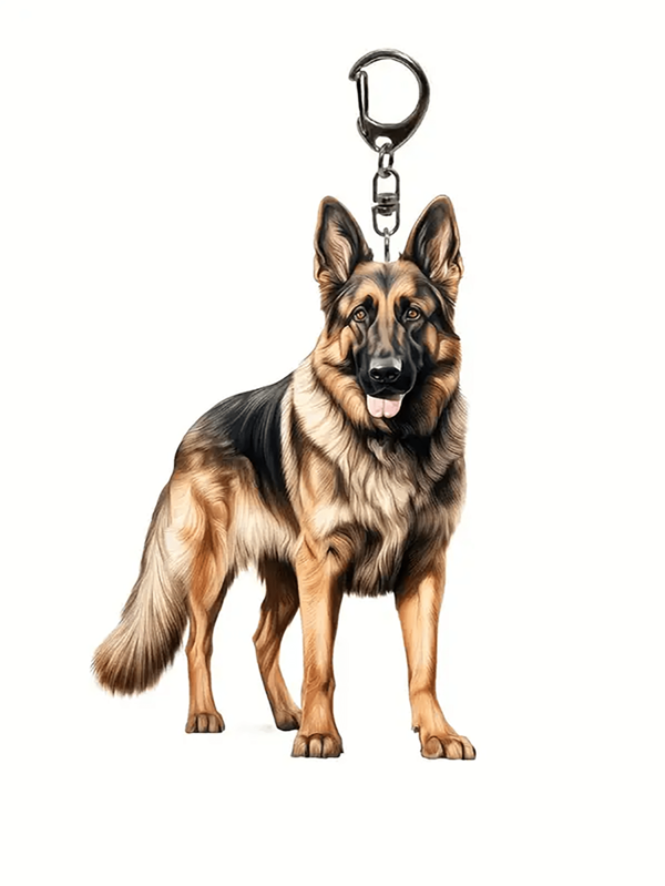 1 Stück Acryl Deutscher Schäferhund Schlüsselanhänger - perfektes Geschenk für Tierliebhaber, geeignet für Thanksgiving, Weihnachten und Halloween - einzigartiger Rucksack-Anhänger, keine Größe für Auto-Accessoires, Taschenbaumler, Schule