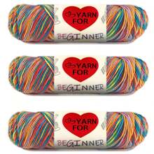 3pcs Soft & Warm Acrylic Yarn Bundle - Ideal For Beginners Knitting & Crochet Kit, Variety Of Colors - Great For DIY Scarf & Blanket Making
