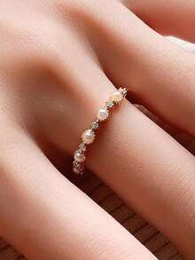 Exquisite Retro Versatile Mini Rhinestone Cultured Freshwater Pearl 925 Sterling Silver Ring, Suitable For Daily Wear, Gifts, Dates, Parties, Engagement, Wedding And Bridal Jewelry For Women - Pearl Ring - View 2