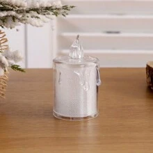 24 Pcs Acrylic And Crystal LED Electronic Medium Candle Light, Christmas Decoration And Mini Ambient Night Light For Table Decoration