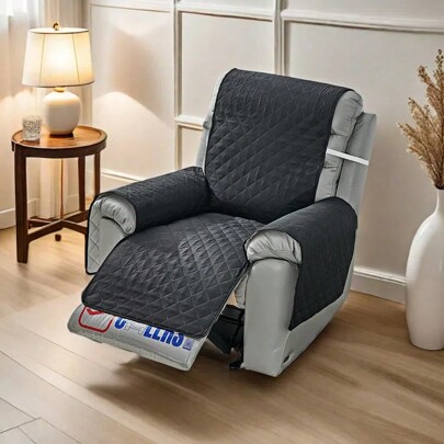 1pc Black Plaid Sofa Cushion With Ultrasonic Embossing Details, Suitable For All Seasons, Bedroom, Living Room And Office, Pet-Friendly, Stain Resistant