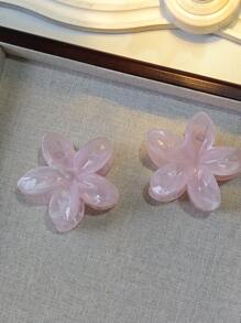 Set de 2 pinzas de pelo con flor de acrílico degradado elegante y pequeño, accesorios de peinado chic para recogido de mujer, regalos del Día de San Valentín, pinzas de pelo, sujetadores de pelo, pinzas de pelo