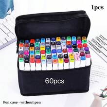 1 túi đựng bút vải Oxford dung tích lớn - Túi đựng bút vẽ màu, hộp đựng đồ cho học sinh, túi đựng cọ đa năng, túi đựng đồ trang điểm nhỏ, túi đựng bút di động có thể gấp gọn, có thể đựng 60 túi đựng bút không có ngăn chia - Nhiều màu - Xem 10