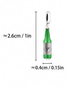 HuooNew 1 件时尚 925 纯银啤酒杯吊坠珠，DIY 适合男士和女士、派对和宴会 - 銀色 - 查看 3