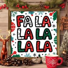 1 件“Fa La La La La”木制标牌，现代风格，节日圣诞节家居装饰，无需电源，多用途节日装饰，适合舒适的生活空间，农舍厨房装饰，安装在桌面上，帆布墙艺术，感恩节圣诞节礼物 - 彩色 - 查看 8
