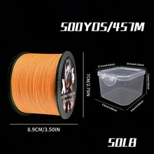 Chelesh 500 Yards, Nhiều Màu Sắc, Dây Câu Cá PE Bện 4 Sợi, Có Bao Bì Tinh Tế, Tùy Chọn Độ Bền 10LB-100LB, Độ Bền Cao, Chống Mài Mòn, Siêu Mịn Cho Câu Cá Đường Dài, Câu Cá Nước Mặn Và Nước Ngọt, Quà Tặng Câu Cá - trái cam - Xem 15
