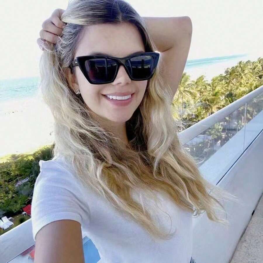 1 件时尚眼镜 - 时尚猫眼镜框，PC 镜框，AC 镜片，适合钓鱼、户外活动、时尚装扮、驾驶、舞台表演、派对、女士时尚眼镜 - 黑色 - 查看 1