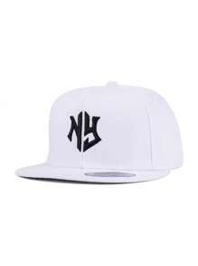 1 pieza Gorra de béisbol con bordado de letra NY, adecuada para juegos de béisbol, baloncesto, otoño, estilo deportivo, atuendo de los años 90, colores brillantes, cierre ajustable, sombrero de moda con protección solar para actividades al aire libre, fiestas en la playa y uso casual - color sólido - Ver 6