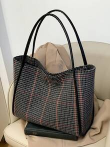 Túi đeo vai kẻ sọc phong cách giản dị thanh lịch, sức chứa lớn, túi dùng hàng ngày, v.v. Hoàn hảo để sử dụng hàng ngày - Thích hợp để đi du lịch, làm việc hoặc đến trường đại học, lớp học cao đẳng, đi làm, trường học, v.v. Dành cho phụ nữ, tân binh & nhân viên văn phòng, con gái, sinh viên đại học, cô gái trẻ - màu đen - Xem 7