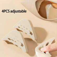 4pcs Soft Foam Shoe Toe Fillers, Apricot Color, Suitable For High Heels, Nurse Shoes & Oversized Shoes, Soft Adjustable Shoe Size Tool, Foam Shoe Toe Filler