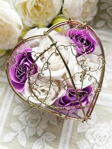 1pc Hoa giả 6pcs Xà phòng Hoa Giỏ sắt Sáng tạo Tân gia Quà tặng đám cưới Hoa hồng Trang trí hoa, Quà tặng - Nhiều màu - Xem 8