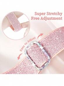 Sparkly Stretchy Nylon Band Compatible With Apple Watch Band 38/40/41/42/44/45/46/49mm, Bling Elastic Nylon Straps Shiny Cute Glitter Women Replacement Sport Solo Loop Wristband Compatible With Apple Watch Series Ultra/10/9/SE/8/7/6/5/4/3/2/1