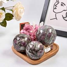 1 件梅花碧玺球 - 适用于宴会装饰、餐桌装饰 - 能量平衡、疗愈 - 1 pc - 查看 9