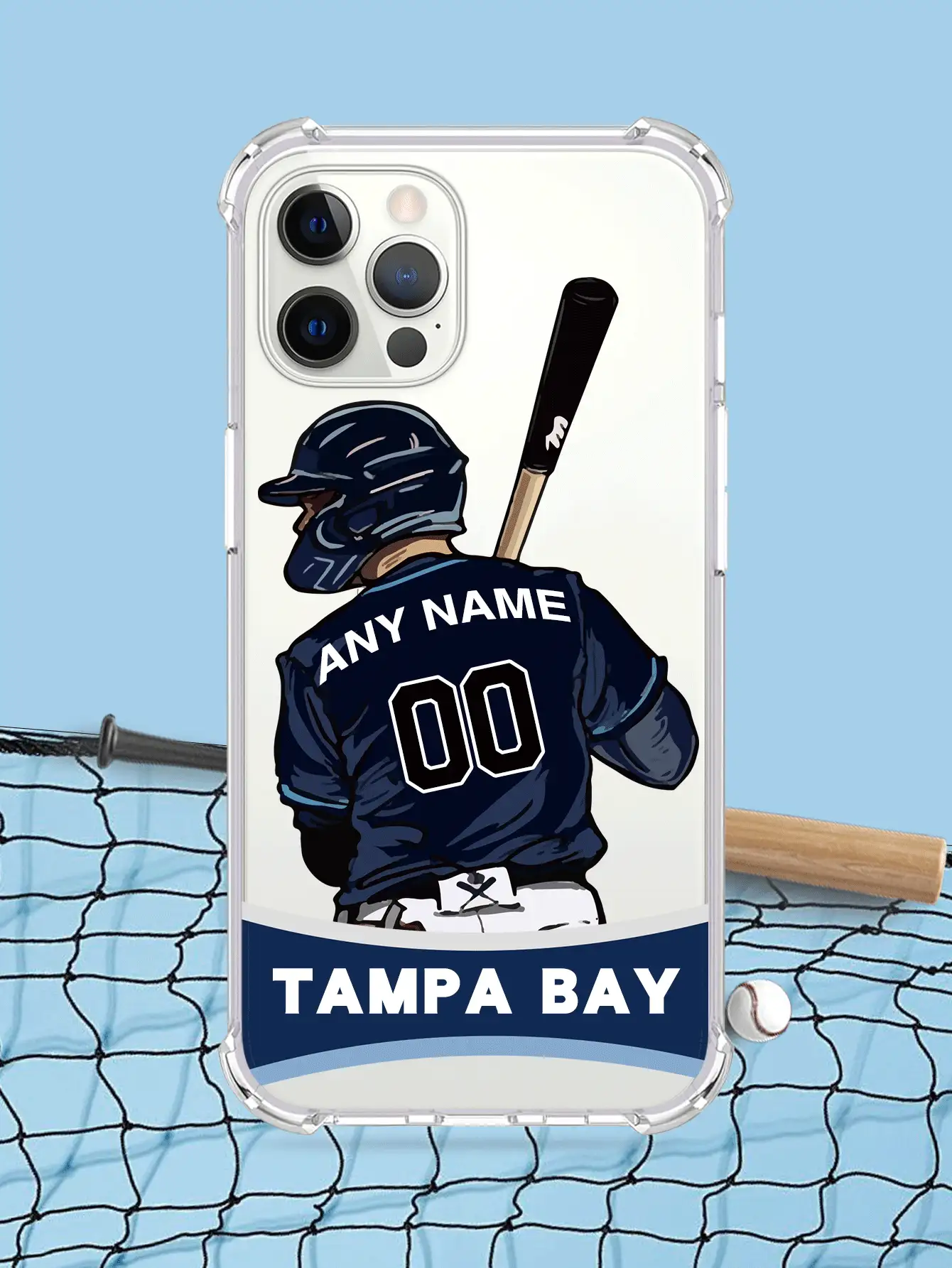 Customized Baseball Number Name Phone Case, Personalized Digit Number Shockproof Transparent Phone Cover, Full Body Protection Anti-Fall TPU Soft Suitable For A55, A54, A53, A52, A73, S22, S23, S24 Ultra, A14, 11, 12, 13, 14, 15, 16 Pro Max,International Version, Not The Domestic Version - Clear - View 2