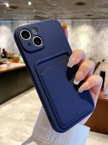 苹果 1 件装奢华防摔毛绒手机壳带卡槽，兼容 iPhone