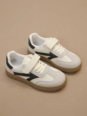 1 par barn unisex, mjuk botten anti-sladd rund tå lågtopp Casual Fashion Sneakers